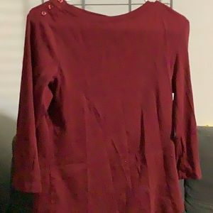 Dark red long sleeve top